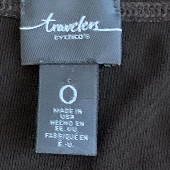 Chico's Travelers Square Neck Tank Top Sz 0 (S/4) Brown 132J - Picture 6 of 8